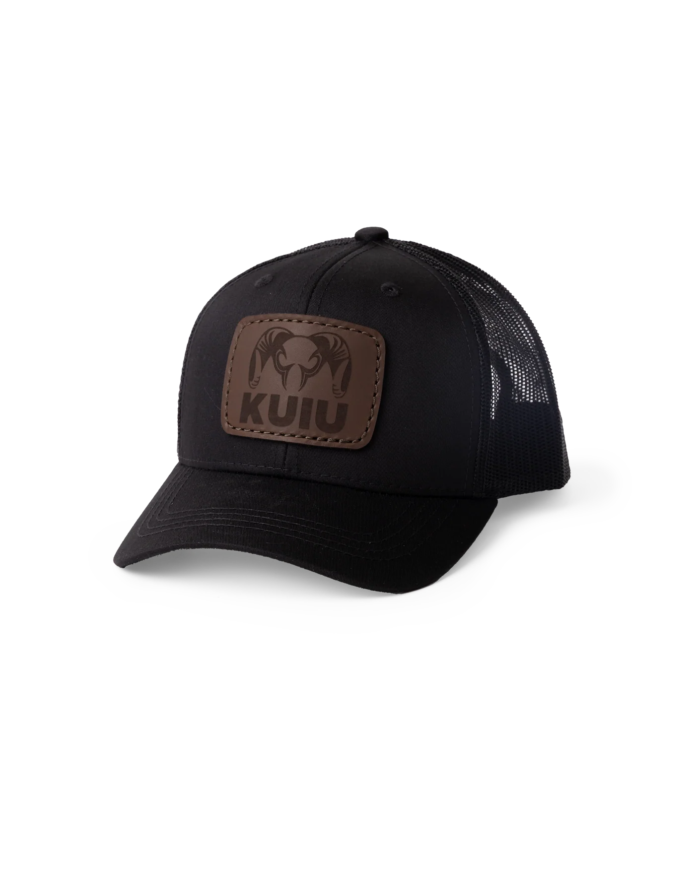 Youth Leather Patch Mesh Back Hat | Black