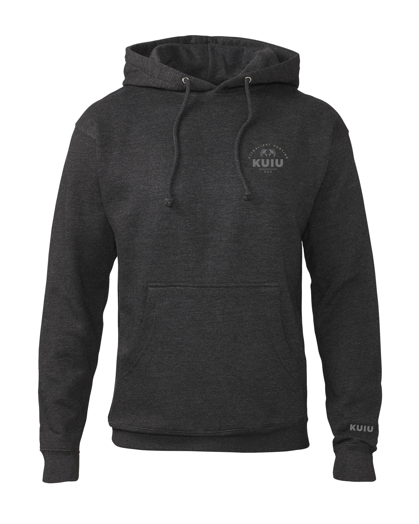 Outlet KUIU Stacked Chest Logo Hoodie | Charcoal