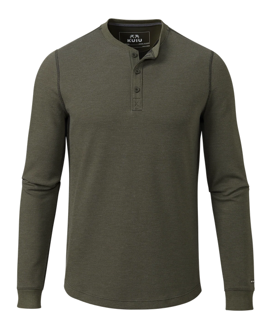 Canyon Waffle Henley | Army Heather