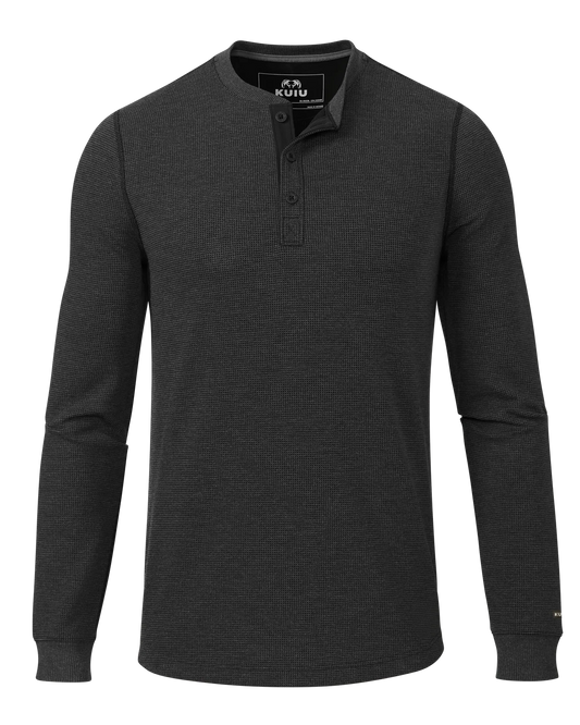 Canyon Waffle Henley | Black Heather