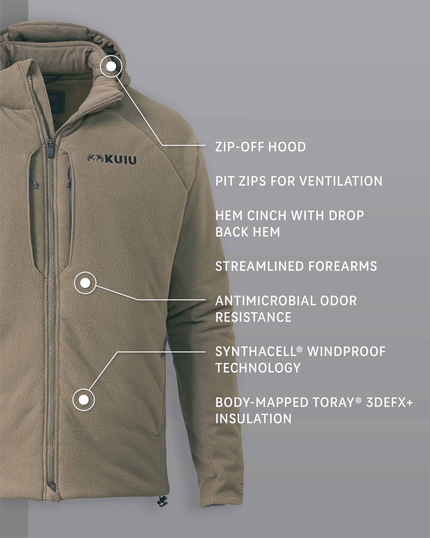 Outlet KUIU Proximity Hooded Insulated Jacket | Ash Off-Shade