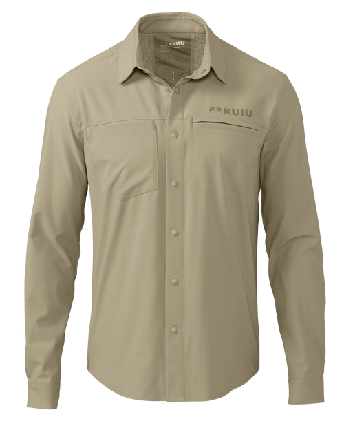Outlet Mesa Vented LS Snap Shirt | Bone