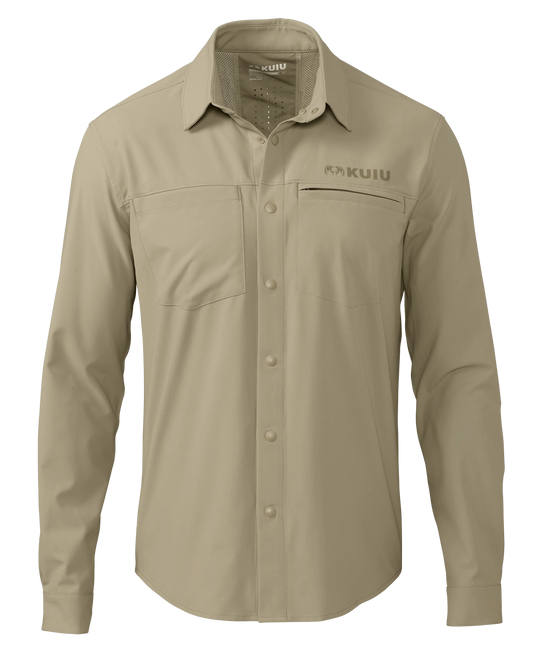 Outlet Mesa Vented LS Snap Shirt | Bone