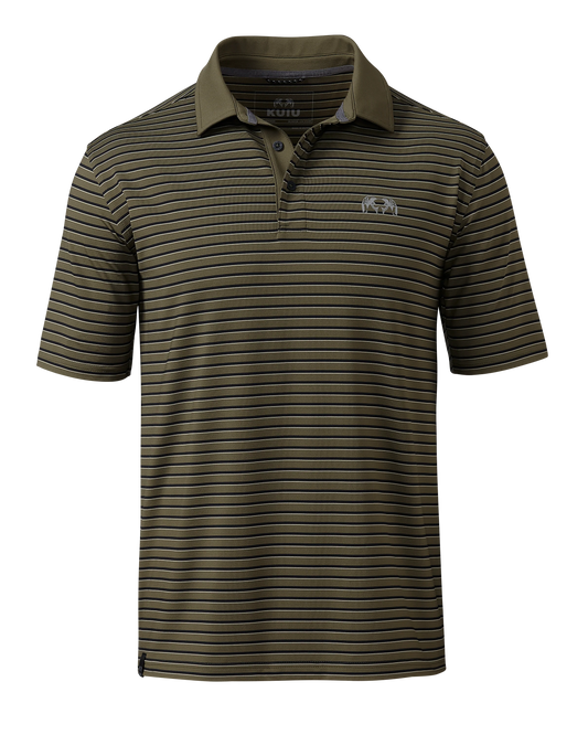 KUIU Performance Polo Stripe | Evergreen Stripe