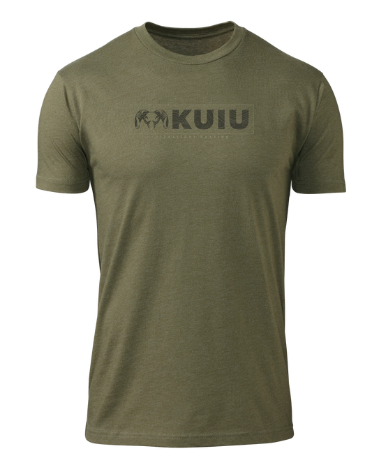 KUIU Topo Block Logo T-Shirt | Military Green