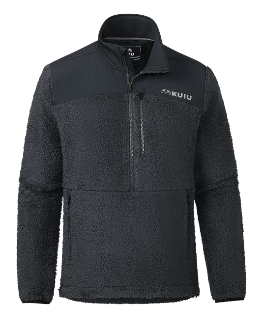 Sherpa Fleece Zip Pullover | Nightfall