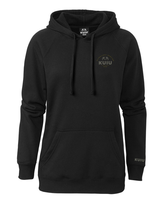 KUIU Women's Stacked Chest Logo Hoodie | Black