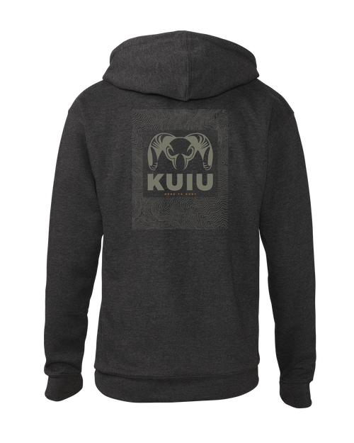 KUIU Topo Back Logo Hoodie | Charcoal