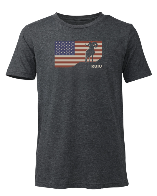 Youth Ram Flag T-Shirt | Charcoal