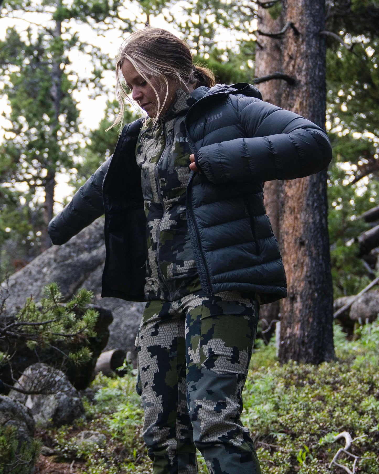 Outlet Women's Super Down LT Hooded Jacket | Gunmetal