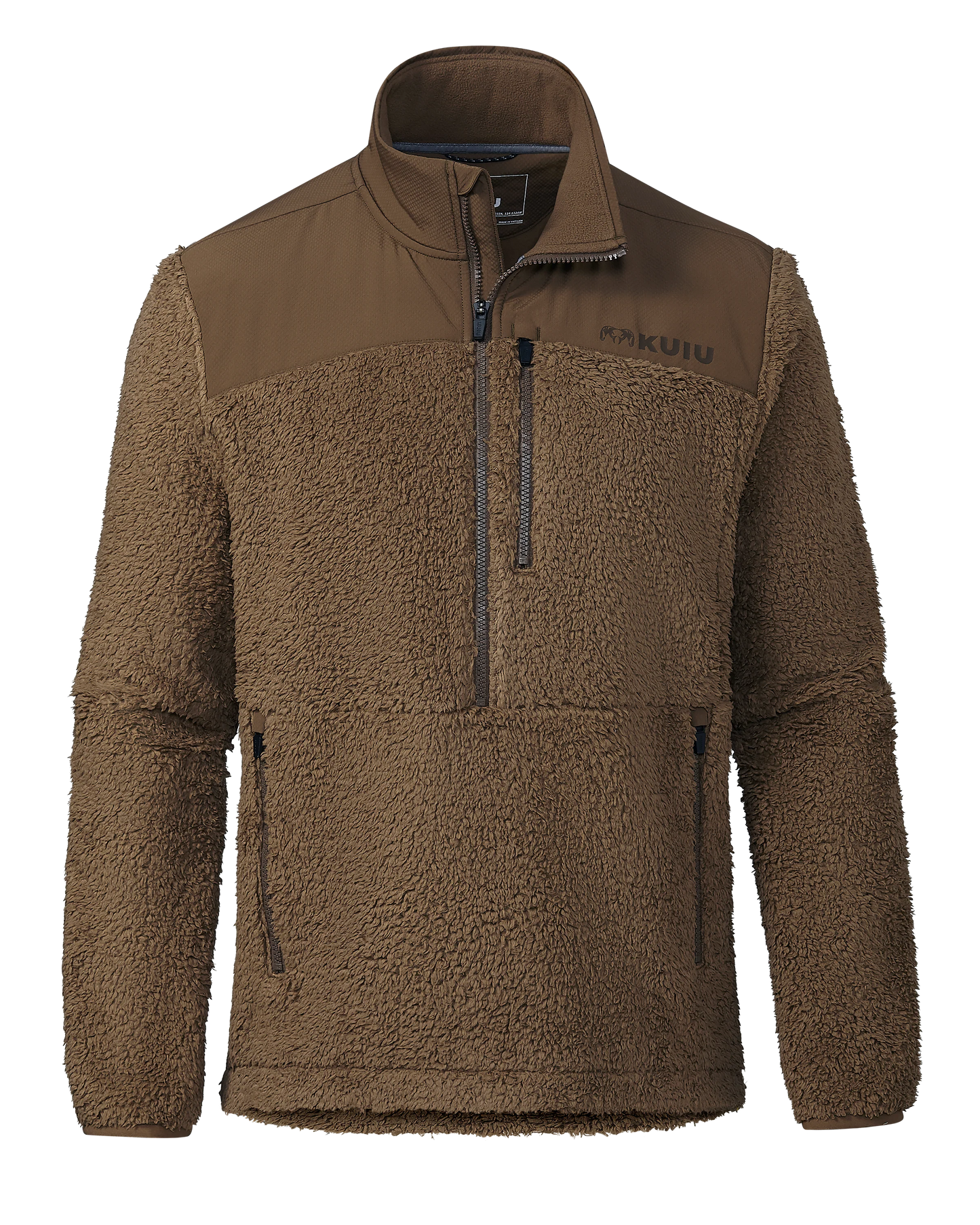 Sherpa Fleece Zip Pullover | Grizzly