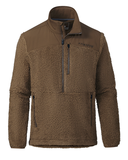 Sherpa Fleece Zip Pullover | Grizzly