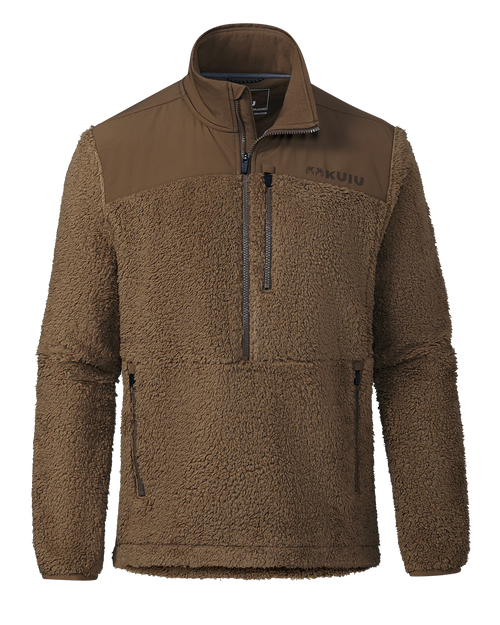 Sherpa Fleece Zip Pullover | Grizzly