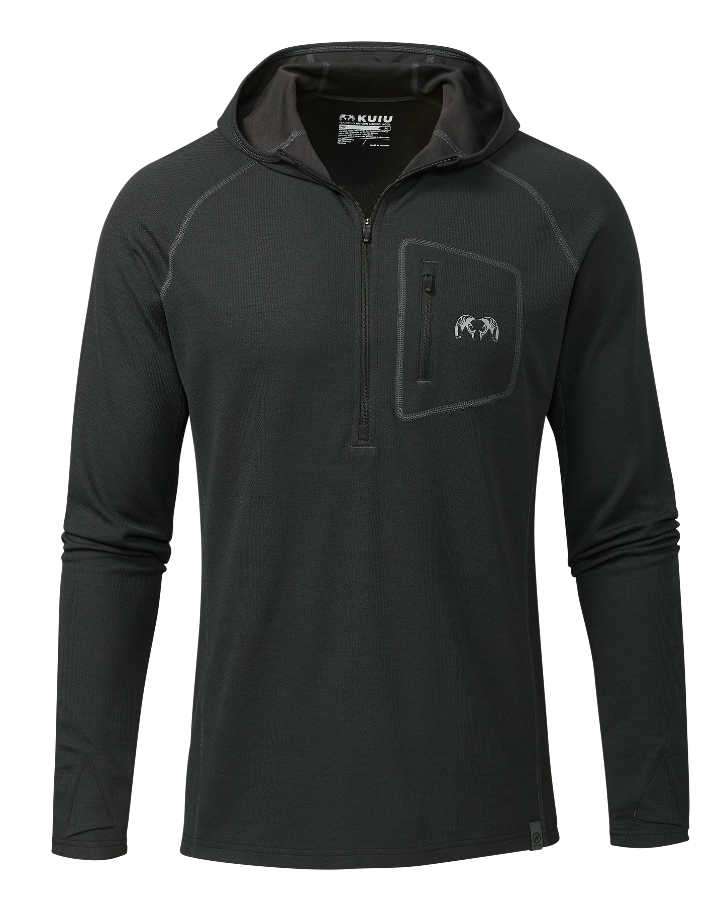 PRO Merino 200 Zip-T Hoodie | Black