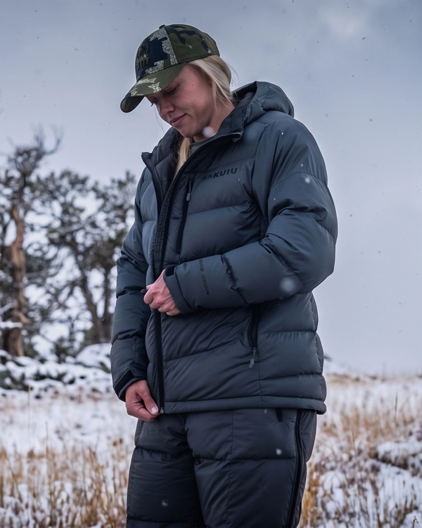 Women's Super Down PRO Hooded Jacket | Gunmetal