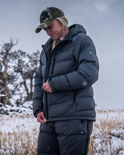 Women's Super Down PRO Hooded Jacket | Gunmetal