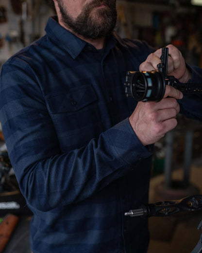 Outlet Field Flannel Shirt | Steel Blue Buffalo Check
