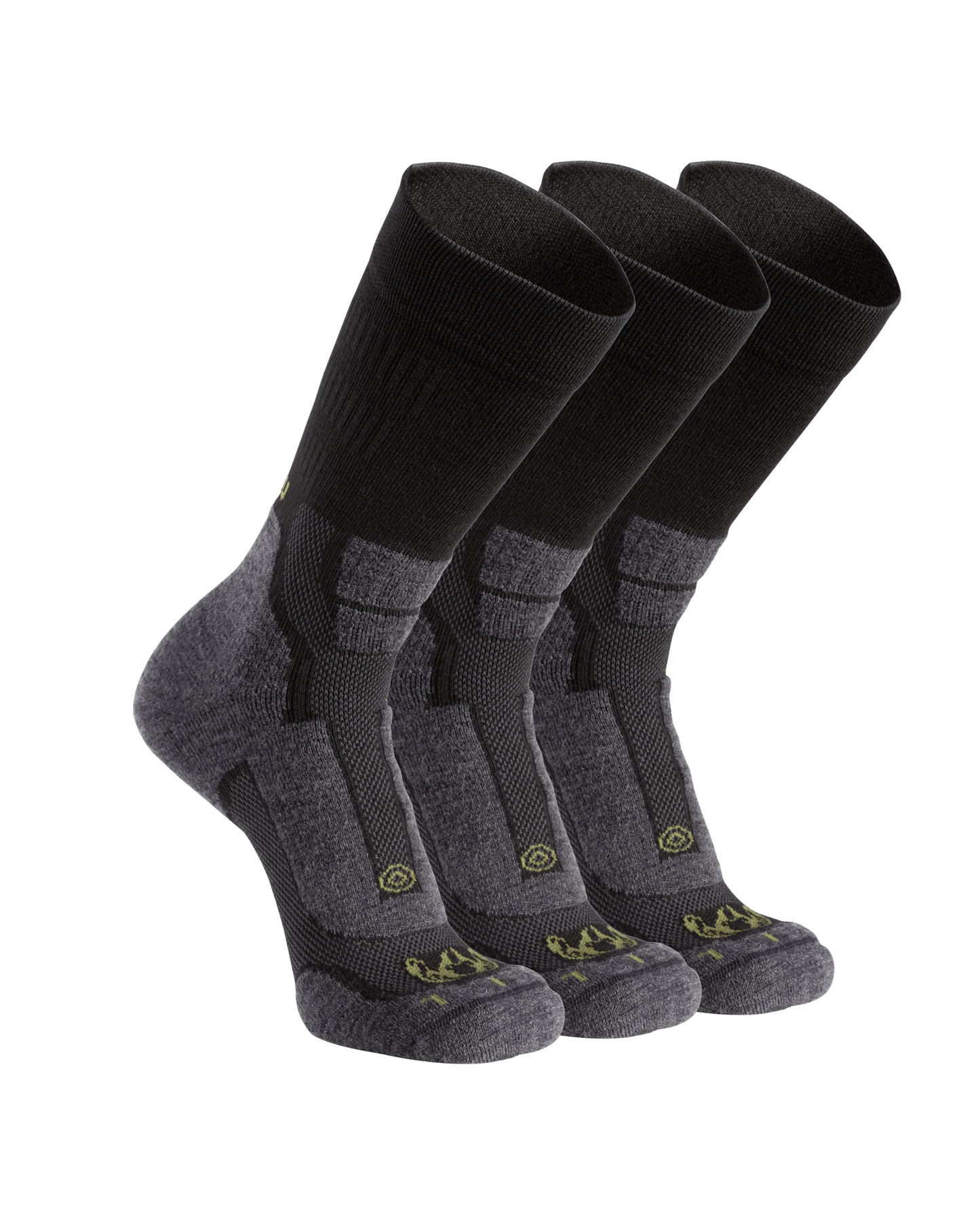 StrongWool Hybrid Crew Sock 3-Pair Pack | Grey Green