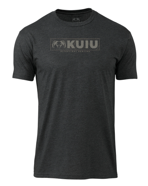 KUIU Topo Block Logo T-Shirt | Charcoal