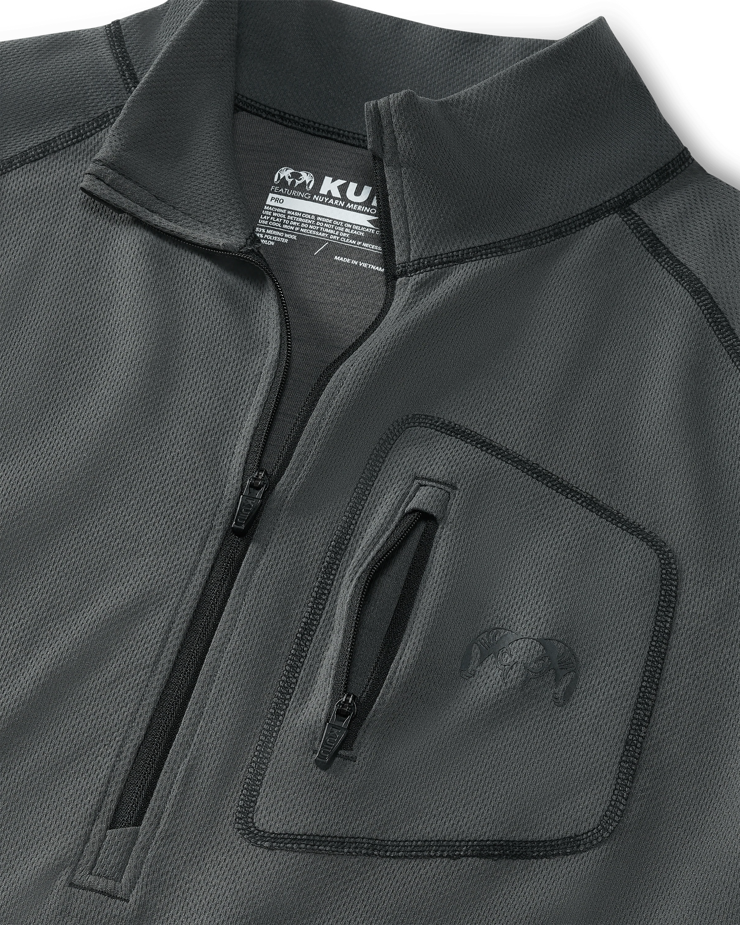 PRO Merino 200 Zip-T | Gunmetal