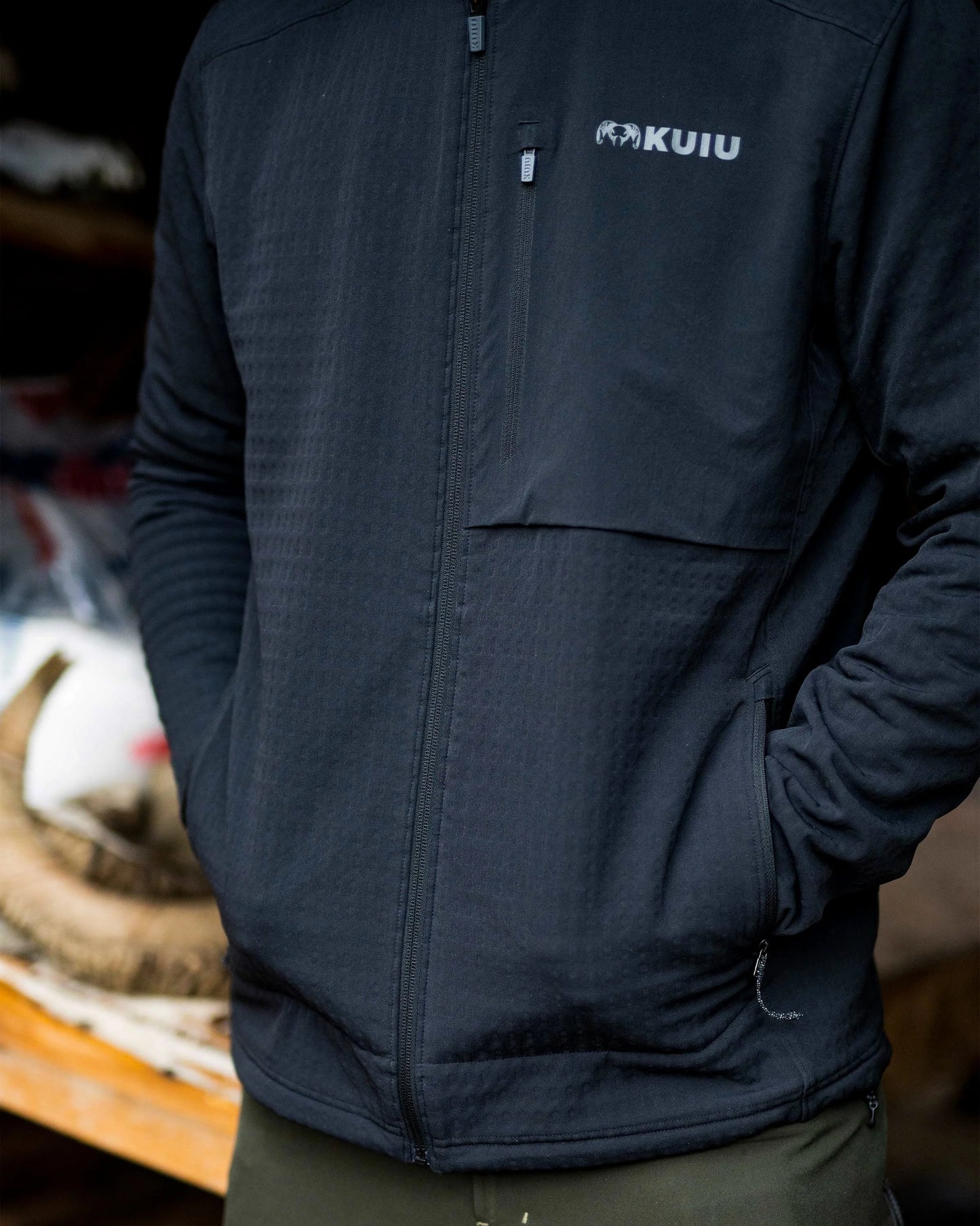 Blockfield Fleece Hoodie | Dark Sage