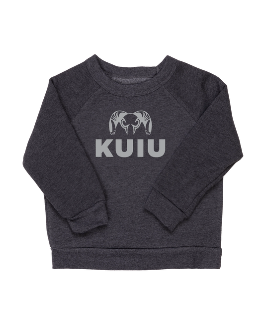 Toddler Stacked Logo Crewneck Sweatshirt | Light Grey