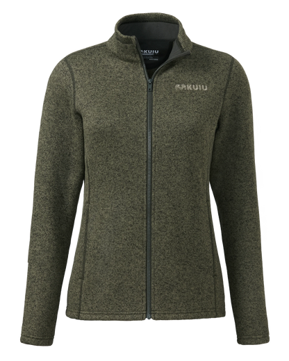 Outlet Women's Base Camp Full Zip Sweater | Olive Heather
