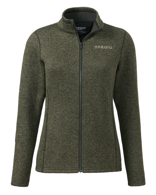 Outlet Women's Base Camp Full Zip Sweater | Olive Heather