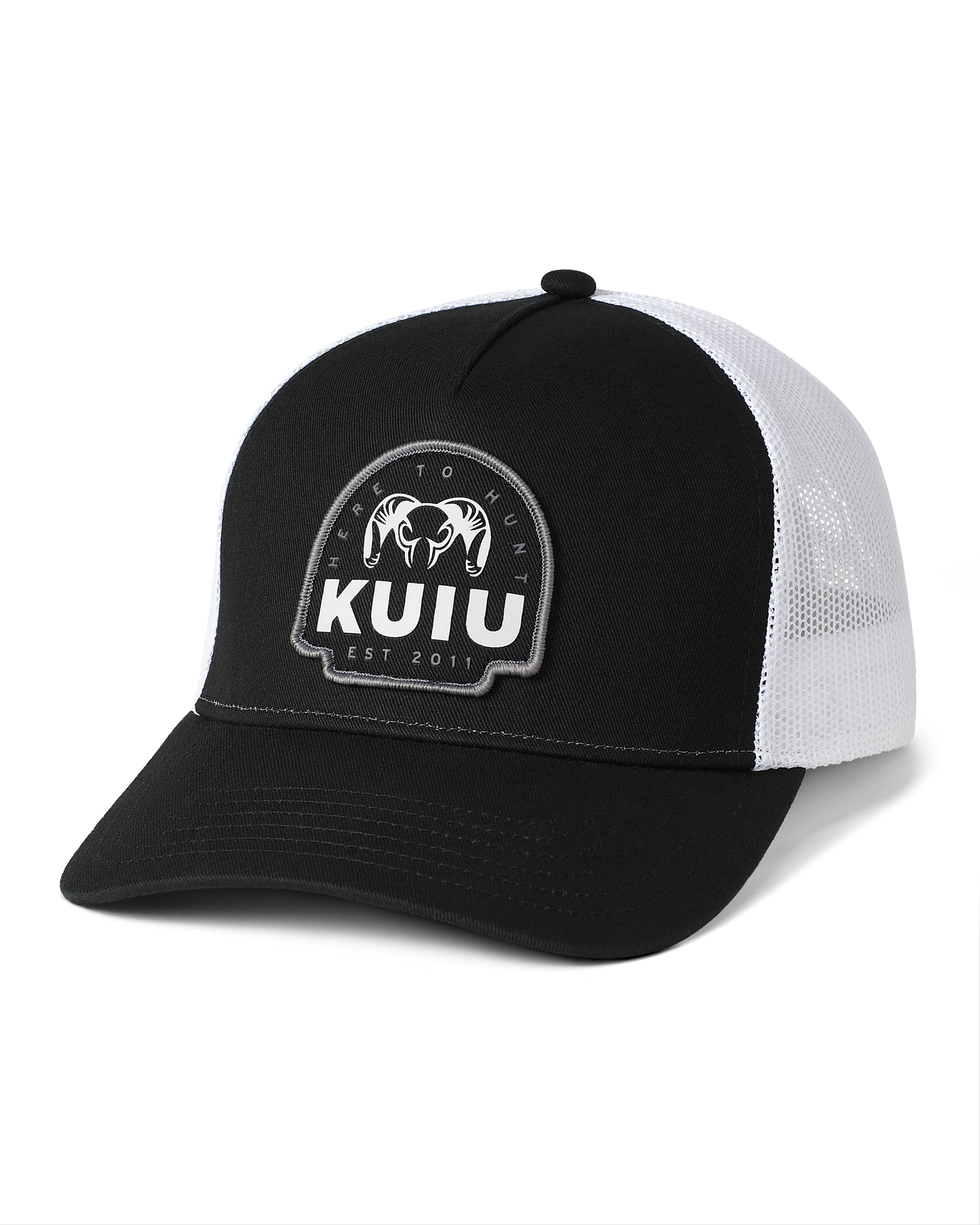 KUIU Here to Hunt Woven Patch Hat | Black/White