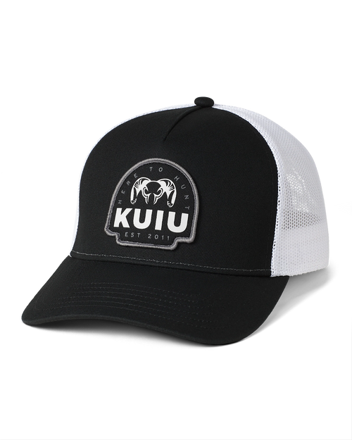 KUIU Here to Hunt Woven Patch Hat | Black/White