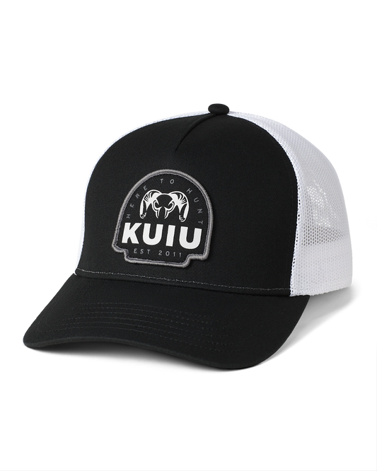 KUIU Here to Hunt Woven Patch Hat | Black/White