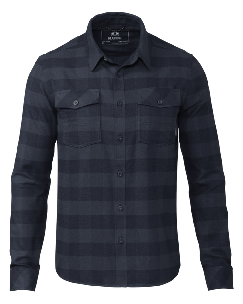 Outlet Field Flannel Shirt | Steel Blue Buffalo Check