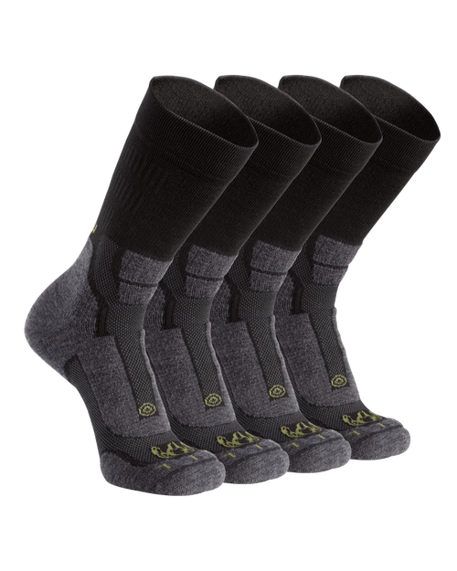 StrongWool Hybrid Crew Sock 4-Pair Pack | Grey Green