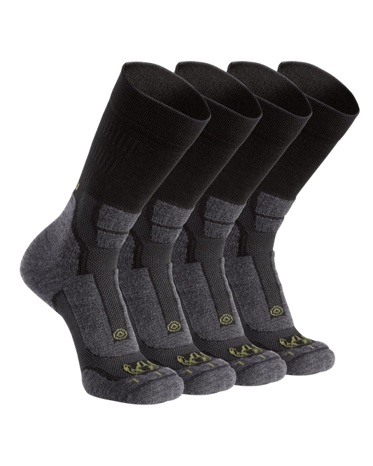 StrongWool Hybrid Crew Sock 4-Pair Pack | Grey Green