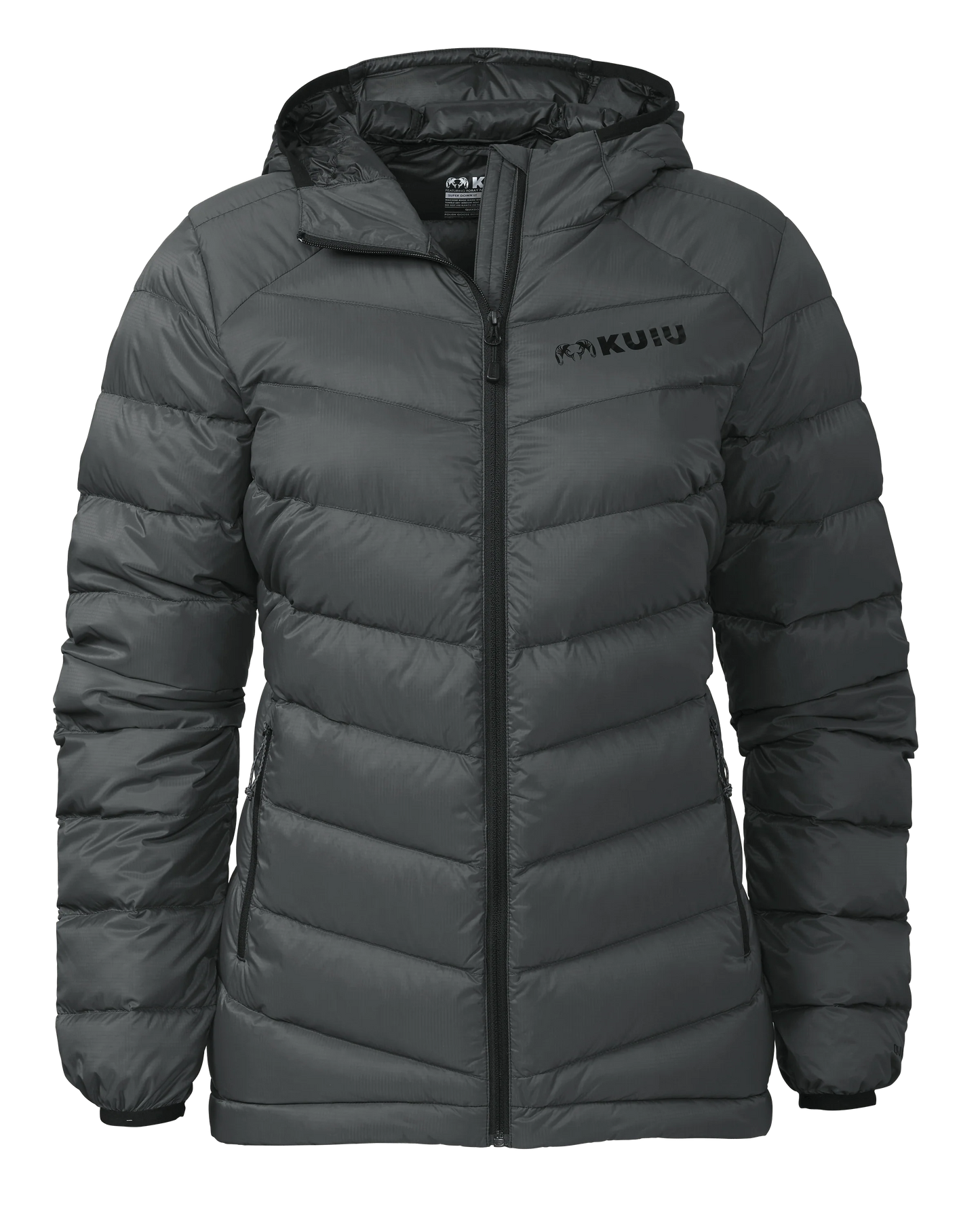 Outlet Women's Super Down LT Hooded Jacket | Gunmetal