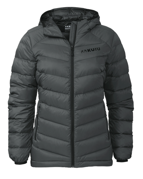Outlet Women's Super Down LT Hooded Jacket | Gunmetal