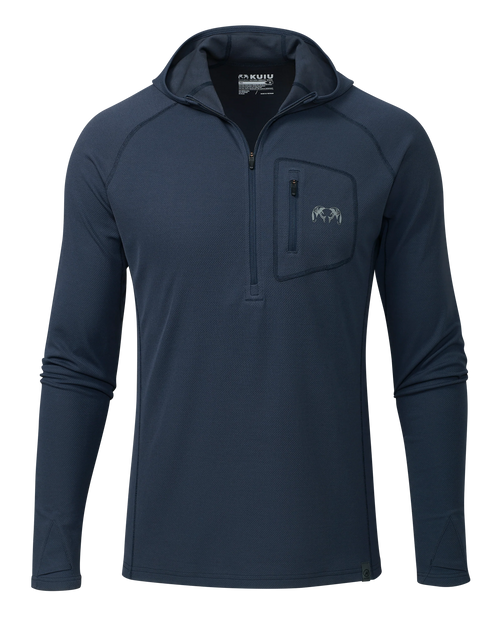 PRO Merino 200 Zip-T Hoodie | Steel Blue